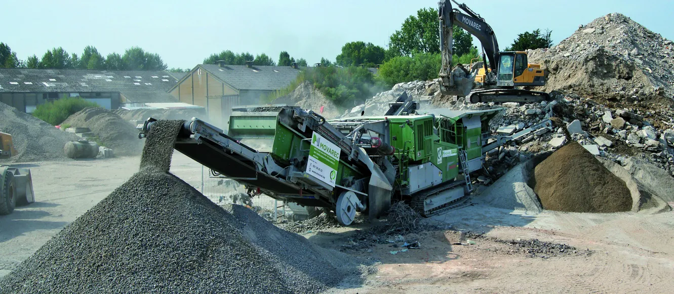 Keestrack R6 impact crusher in recycling