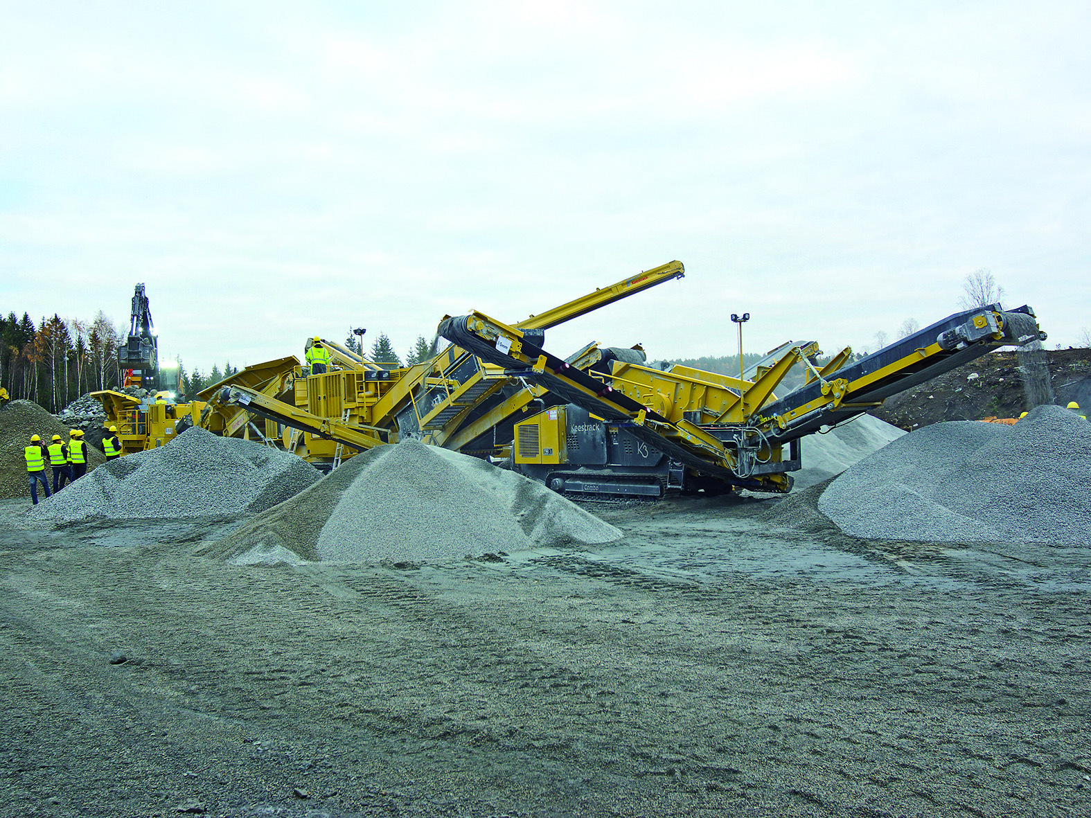 Full-electrical granite processing line